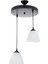 Siyah Modern Ikili Opal Camlı Metal Sarkıt Avize Çap: 30CM 2 Metal Modern 1