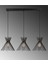 Metal 3 Lü Avize Caka Salon / Oturma Odası Modern E27 3 60 x 15 Siyah 61-70 cm 1