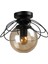 Tek Ebat Alaca Tavan Montaj Tekli Avize Siyah Bal Cam Modern Metal 1 20 -34 cm Siyah E27 2