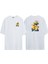 Unisex Minion Bob Minion Kevin Minion Ön Arka Baskılı Beyaz Oversize T-Shirt 1