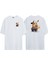 Unisex Pika Pika Pokemon Ön Arka Baskılı Beyaz Oversize T-Shirt 1