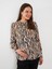 Maternity Bisiklet Yaka Desenli Uzun Kollu Hamile Bluz 2