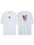Unisex Art Neckline Telefon Ön Arka Baskılı Beyaz Oversize T-Shirt 1
