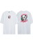 Unisex Gangsta Panda Ön Arka Baskılı Beyaz Oversize T-Shirt 1