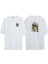 Unisex Domuzcuk Parti Mikrafon Oyun Ön Arka Baskılı Beyaz Oversize T-Shirt 1
