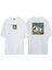 Unisex Flash Ördek Ön Arka Baskılı Beyaz Oversize T-Shirt 1