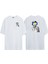 Unisex Marilyn Monroe Simson Ön Arka Baskılı Beyaz Oversize T-Shirt 1