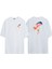 Unisex Paraşüt Kullanan Adam Ön Arka Baskılı Beyaz Oversize T-Shirt 1