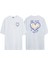 Unisex My Love Is In Fınıte Ön Arka Baskılı Beyaz Oversize T-Shirt 1