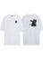 Unisex Revenge Of Kuma Ön Arka Baskılı Beyaz Oversize T-Shirt 1