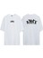 Unisex Savaş Alanları Siluet Siyah Için Ön Arka Baskılı Beyaz Oversize T-Shirt 1