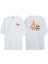 Unisex Spongebob Squarepants ve Patrick Star Ön Arka Baskılı Beyaz Oversize T-Shirt 1