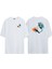 Unisex Megafon Ön Arka Baskılı Beyaz Oversize T-Shirt 1