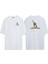 Unisex Kafasına Duba Geçirmiş Adam Ön Arka Baskılı Beyaz Oversize T-Shirt 1