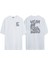 Unisex Yeah Buddy Ön Arka Baskılı Beyaz Oversize T-Shirt 1