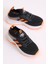 Çocuk Unisex Siyah Oranj Rahat Kalıp Nefes Alabilen Kumaş Bağcıklı Sneaker 3