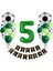 5 Yaş Futbol Temalı Yeşil Rakamlı Happy Bırthday Yazılı Doğum Günü Seti 1