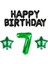 Siyah Happy Bırthday Yeşil Rakam ve Yıldız Folyo Balon Seti Yaş 7 1