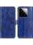 Xiaomi Için 14 Pro Pu Pu Deri Deri Çaşıları Dokusu Dokusu Telefon Kapak Blue (Yurt Dışından) 1