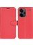 Xiaomi Redmi Için Note 13 Pro+ 5g Case Litchi Doku Cüzdan Deri Deri Telefon Kırmızısı (Yurt Dışından) 1