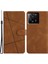 Xiaomi 13T/13T Pro/redmi K60 Ultra Manyetik Kılıf Baskılı Çizgiler Cüzdan Telefon Kapak-Kahverengi (Yurt Dışından) 1