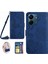 Xiaomi Redmi 13C 4g/poco C65 4g Case Kelebek Basılı Deri Telefon Kapağı Omuz Kayışı Mavisi (Yurt Dışından) 1