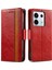 Xiaomi Redmi Için Note 13 Pro 4g/5g Deri Telefon Kılıfı Rfıd Engelleme Cüzdan Kırmızısı (Yurt Dışından) 1