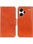 Xiaomi Redmi Için Note 13 Pro+ 5g Case Nappa Doku Deri Deri Telefon Kabuğu-Orange (Yurt Dışından) 1