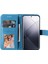 Xiaomi 14 Pro Vaka Koruyucu Cüzdan Telefon Kılıfı Pu Deri Deri Flip Cover-Blue (Yurt Dışından) 2