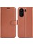 Xiaomi Redmi 13C 4g/poco C65 4g Case Litchi Doku Deri Telefon Kapağı Manyetik Kapanış Kahverengi (Yurt Dışından) 1