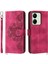 Xiaomi Redmi Için 13C 4g/poco C65 4g Case Cilt Dokunmatik Çiçek Baskılı Telefon Cüzdan Kapak Kırmızısı (Yurt Dışından) 1