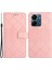 Xiaomi Redmi Için 13C 4g/poco C65 4g Case Pu Pu Deri Deriye Dirençli Rhombus Desen Stand Telefon Koruyucu-Pembe (Yurt Dışından) 1