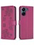 Xiaomi Redmi Için 13C 4g/poco C65 4g Deri Telefon Kılıfı Yonca Deseni Stand Manyetik Kapak Kapak-Rose (Yurt Dışından) 1