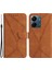 Xiaomi Redmi Için 13C 4g/poco C65 4g Kasa Baskılı Çizgi Cilt Touch Pu Deri Stand Telefon Kapak Kahverengi (Yurt Dışından) 1