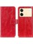 Xiaomi Redmi Için Note 13R Pro 5g Manyetik Kasa Çılgın At Dokusu Vintage Stand Kapak-Kırmızı (Yurt Dışından) 1