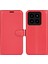 Xiaomi 14 Pro Case Litchi Doku Doku Kıta Karşıtı Cüzdan Deri Kapak Kırmızısı (Yurt Dışından) 1