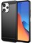 Xiaomi Redmi 12 5g (Global)/poco M6 Pro 5g Karbon Fiber Doku Doku Telefon Kılıfı Yumuşak Tpu Fırçalanmış Geri Kapak Black (Yurt Dışından) 1