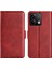Xiaomi Için Redmi Note 13 5g (Çin) Kasa Stand Flip Balf Doku Telefon Kapağı Pu Deri Cüzdan Telefon Kabuğu-Kırmızı (Yurt Dışından) 1