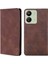 Xiaomi Redmi Için 13C 4g/poco C65 4g Case Cilt Touch Hissed Hisset Pu Deri Telefon Kapağı Kart Yuvaları Dark Brown (Yurt Dışından) 1
