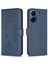 Xiaomi Redmi 13C 4g/poco C65 4g Deri Telefon Kılıfı Yonca Deseni Stand Manyetik Kapak Kapak-Mavi (Yurt Dışından) 1
