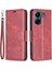 Xiaomi Redmi Için 13C 4g/poco C65 4g Kasa Cep Telefonu Cüzdanı Kabuklu Pu Deri Kapak Stand-Kırmızı ile (Yurt Dışından) 1