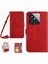 Xiaomi 14 Pro Case Stand Stand Cüzdan Omuz Kayışı Kırmızılı Baskılı Telefon Kapağı (Yurt Dışından) 1
