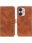 Xiaomi Redmi Için 13C 4g/poco C65 4g Case Case Telefon Kabuğu Pu Deri Retro Stand Cep Telefonu Kapak Kahverengi (Yurt Dışından) 1