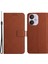 Xiaomi Redmi Için 13C 4g/5g/poco C65 4g Deri Kılıf Desenli Karşı Karşılıklı Desen Strap-Brown (Yurt Dışından) 1