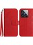 Xiaomi 14 Pro Deri Kılıfı Için Ter Strap-Red ile Cilt Touch Telefon Cüzdan Kapağı (Yurt Dışından) 1