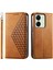 Xiaomi Redmi Için 13C 4g/poco C65 4g Kasa Baskılı Rhombus Desen Pu Deri Cep Telefonu Kapak Sarı (Yurt Dışından) 1
