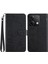 Xiaomi Için Redmi Note 13 4g Kasa Deri Baskılı Telefon Cüzdan Kapağı El Strap-Black (Yurt Dışından) 1