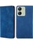 Xiaomi Redmi Için 13C 4g/poco C65 4g Case Cilt Touch Hissed Hisset Pu Deri Telefon Kapağı Kart Yuvaları Mavisi (Yurt Dışından) 1