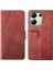Xiaomi Için Redmi Note 13 4g Case Balf Doku Deri Telefon Stand Kapak Kırmızısı (Yurt Dışından) 1
