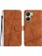 Xiaomi Redmi 13C 4g/poco C65 4g Anti-Fall Cep Telefon Kılıfları Çizgileri Baskılı Deri Kapak Kahverengi (Yurt Dışından) 1